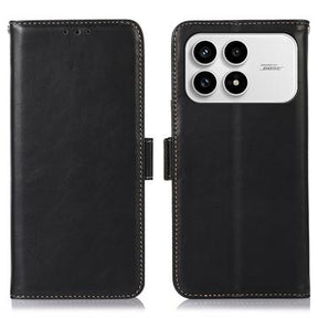 Xiaomi Redmi K90/Poco F8 Pro Pung læder cover med RFID - sort