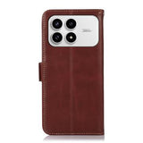 Xiaomi Redmi K90/Poco F8 Pro Pung læder cover med RFID - Brun