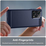 Xiaomi Redmi Note 12 Pro Børstet TPU Cover - Karbonfiber - Blå