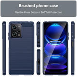 Xiaomi Redmi Note 12 Pro Børstet TPU Cover - Karbonfiber - Blå