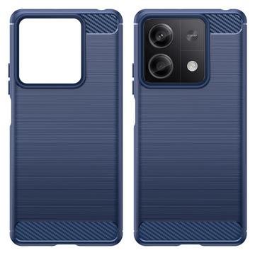 Xiaomi Redmi Note 13 Børstet TPU Cover - Karbonfiber - Blå