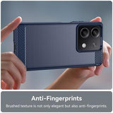Xiaomi Redmi Note 13 Børstet TPU Cover - Karbonfiber - Blå
