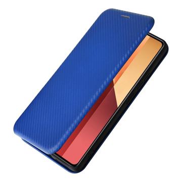 Xiaomi Redmi Note 13 Pro 4G/Poco M6 Pro Flip Cover - Karbonfiber - Blå