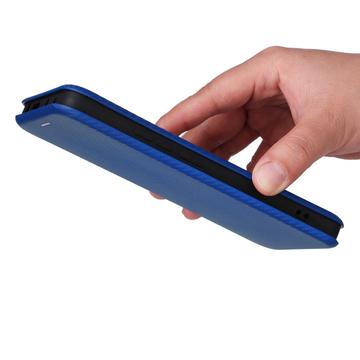 Xiaomi Redmi Note 13 Pro 4G/Poco M6 Pro Flip Cover - Karbonfiber - Blå