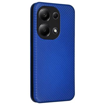 Xiaomi Redmi Note 13 Pro 4G/Poco M6 Pro Flip Cover - Karbonfiber - Blå