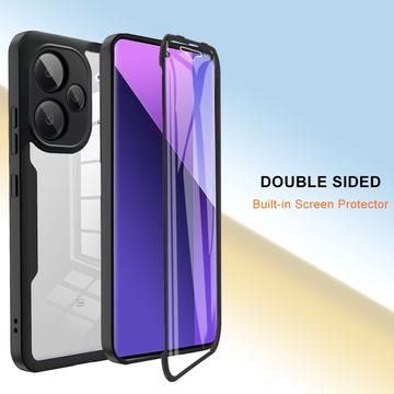 Xiaomi Redmi Note 13 Pro+ 360 Beskyttelse Cover - Rød / Klar
