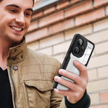 Xiaomi Redmi Note 13 Pro+ 360 Beskyttelse Cover - Rød / Klar