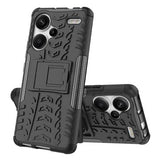 Xiaomi Redmi Note 13 Pro+ Anti-Slip Hybrid Cover med Stativ - Sort