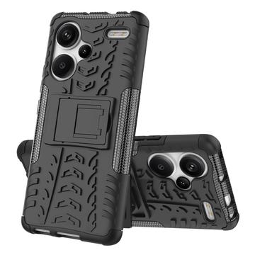 Xiaomi Redmi Note 13 Pro+ Anti-Slip Hybrid Cover med Stativ - Sort