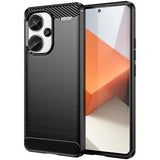 Xiaomi Redmi Note 13 Pro+ Børstet TPU Cover - Karbonfiber - Sort