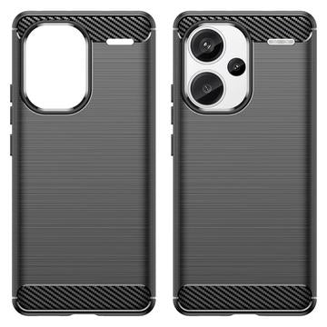Xiaomi Redmi Note 13 Pro+ Børstet TPU Cover - Karbonfiber - Sort