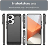 Xiaomi Redmi Note 13 Pro+ Børstet TPU Cover - Karbonfiber - Sort