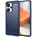 Xiaomi Redmi Note 13 Pro+ Børstet TPU Cover - Karbonfiber - Blå