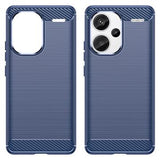 Xiaomi Redmi Note 13 Pro+ Børstet TPU Cover - Karbonfiber - Blå