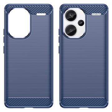 Xiaomi Redmi Note 13 Pro+ Børstet TPU Cover - Karbonfiber - Blå