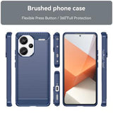 Xiaomi Redmi Note 13 Pro+ Børstet TPU Cover - Karbonfiber - Blå