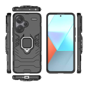 Xiaomi Redmi Note 13 Pro+ Hybrid Cover med Ring Holder - Sort