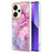 Xiaomi Redmi Note 13 Pro+ Marmormønster Galvaniseret IMD TPU Cover - Blå / Pink