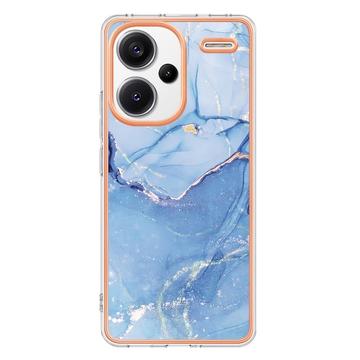 Xiaomi Redmi Note 13 Pro+ Marmormønster Galvaniseret IMD TPU Cover - Blå