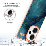 Xiaomi Redmi Note 13 Pro+ Marmormønster Galvaniseret IMD TPU Cover - Grøn