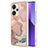 Xiaomi Redmi Note 13 Pro+ Marmormønster Galvaniseret IMD TPU Cover - Pink