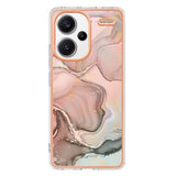 Xiaomi Redmi Note 13 Pro+ Marmormønster Galvaniseret IMD TPU Cover - Pink