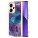 Xiaomi Redmi Note 13 Pro+ Marmormønster Galvaniseret IMD TPU Cover - Lilla