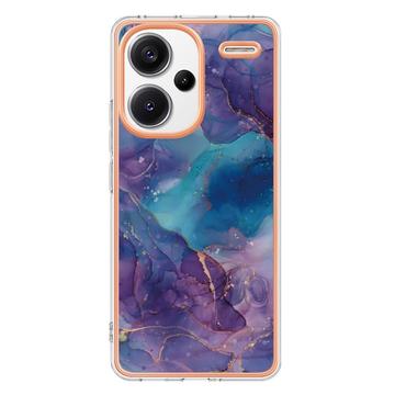 Xiaomi Redmi Note 13 Pro+ Marmormønster Galvaniseret IMD TPU Cover - Lilla