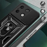 Xiaomi Redmi Note 13 Roterende Ring Hybrid Cover med Kameraskjold - Blå