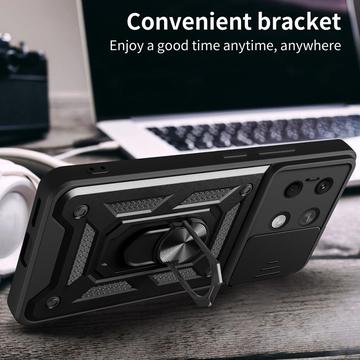 Xiaomi Redmi Note 13 Roterende Ring Hybrid Cover med Kameraskjold - Blå