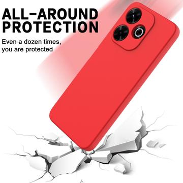 Xiaomi Redmi Note 13R/Redmi 13/Poco M6 4G Liquid Silikone Cover med Strop - Rød