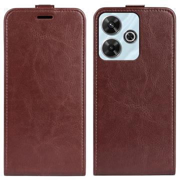 Xiaomi Redmi Note 13R/Redmi 13/Poco M6 4G Vertikal Flip Taske med Kortholder - Brun