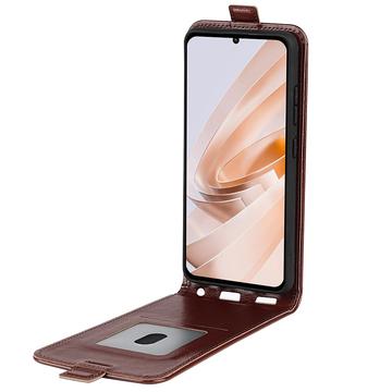 Xiaomi Redmi Note 13R/Redmi 13/Poco M6 4G Vertikal Flip Taske med Kortholder - Brun