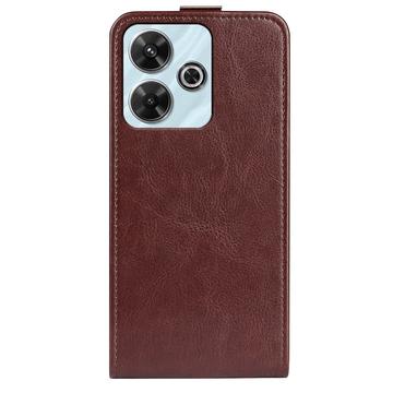 Xiaomi Redmi Note 13R/Redmi 13/Poco M6 4G Vertikal Flip Taske med Kortholder - Brun