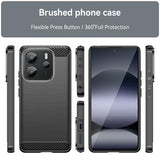 Xiaomi Redmi Note 14 4G Børstet TPU Cover - Karbonfiber - Sort