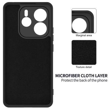 Xiaomi Redmi Note 14 5G Flydende silikone cover med håndrem - sort