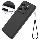 Xiaomi Redmi Note 14 5G Flydende silikone cover med håndrem - sort