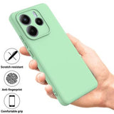 Xiaomi Redmi Note 14 5G Flydende silikone cover med håndrem - grøn