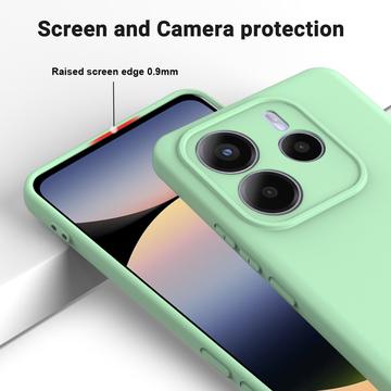 Xiaomi Redmi Note 14 5G Flydende silikone cover med håndrem - grøn