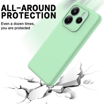 Xiaomi Redmi Note 14 5G Flydende silikone cover med håndrem - grøn