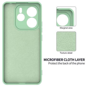 Xiaomi Redmi Note 14 5G Flydende silikone cover med håndrem - grøn