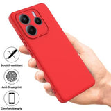 Xiaomi Redmi Note 14 5G Flydende silikone cover med håndrem - rød