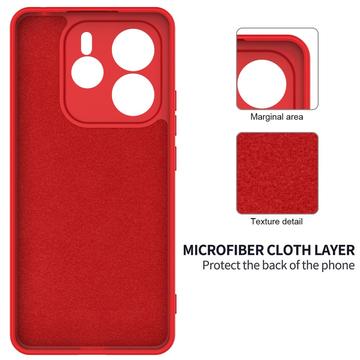 Xiaomi Redmi Note 14 5G Flydende silikone cover med håndrem - rød