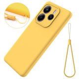 Xiaomi Redmi Note 14 5G Flydende silikone cover med håndrem - gul