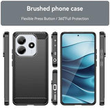 Xiaomi Redmi Note 14 Børstet TPU Cover - Karbonfiber - Sort