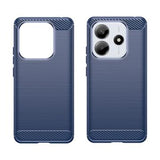 Xiaomi Redmi Note 14 Børstet TPU Cover - Karbonfiber - Blå