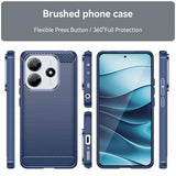 Xiaomi Redmi Note 14 Børstet TPU Cover - Karbonfiber - Blå