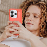 Xiaomi Redmi Note 14 Børstet TPU Cover - Karbonfiber - Rød