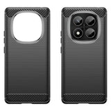 Xiaomi Redmi Note 14 Pro 4G Børstet TPU Cover - Karbonfiber - Sort