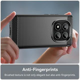 Xiaomi Redmi Note 14 Pro 4G Børstet TPU Cover - Karbonfiber - Sort